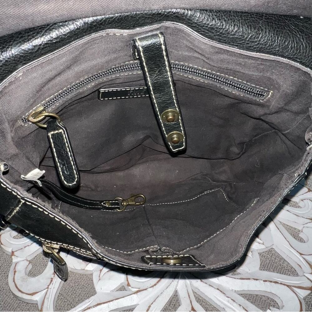 Frye Crossbody Black Leather Purse Bag Handbag - Picture 4 of 12
